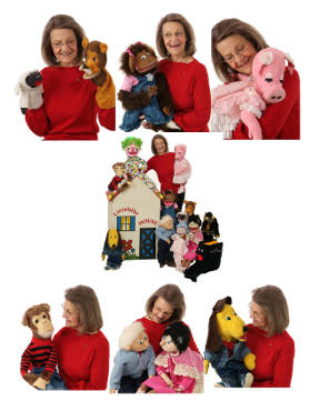 Ginger with puppets